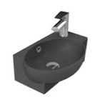 CeraStyle 001309-U-97 Small Corner Matte Black Ceramic Wall Mounted or Vessel Sink